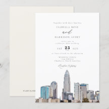 CHARLOTTE NORTH CAROLINA City Skyline Wedding