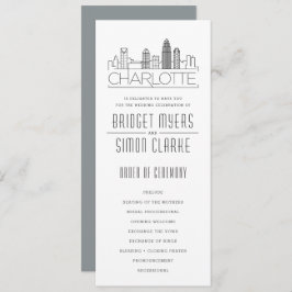 Convites Charlotte Stylized Skyline | Programa Casamento