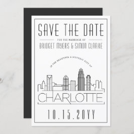Convites Charlotte Wedding | Skyline Estilizado Salvar a Da