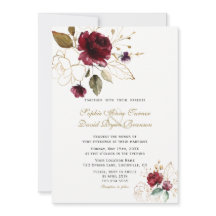 Charm Burgundy Dourado Flores Casamento Monograma