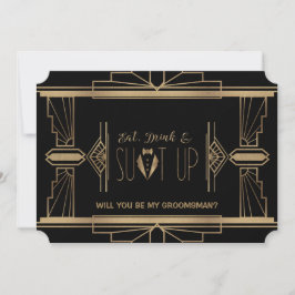 Convites Charm Excelente Gatsby SERÁ MEU PADRINHO DE CASAME