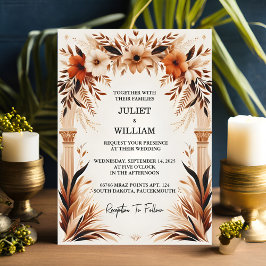 Convites Charm Rustic Fiesta Floral Rosa espanhol Casamento