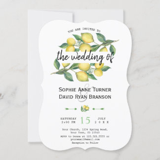 Convites Charm Watercolor Lemon Casamento Tropical