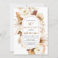 Charm White Floral Pampas Grass Palm 50º Aniversár