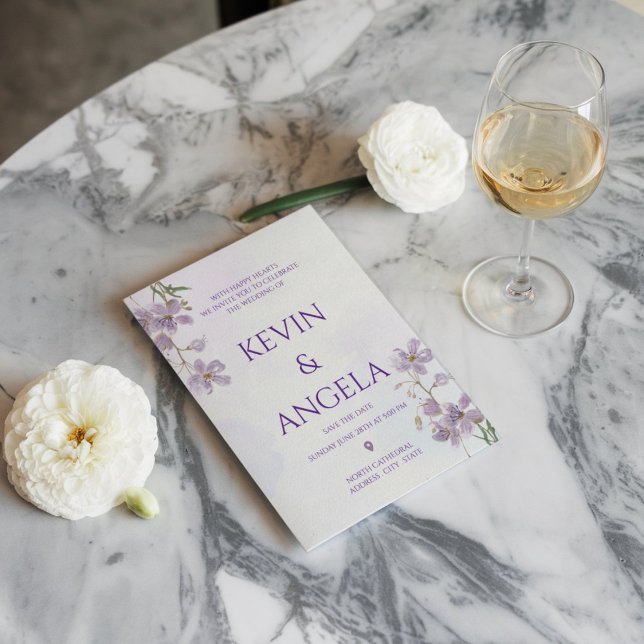 Convites Charme da Natureza: Casamento Floral Minimalista (Criador carregado)