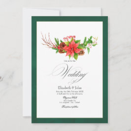 Convites Charme de Natal de Poinsettia e Pinheiro