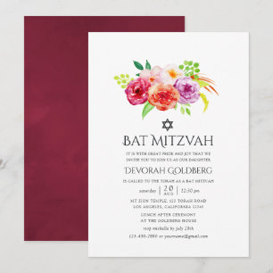 Convites Charme Rústico Vintage Bat Mitzvah