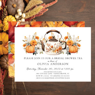 Convites Charming Autumn Floral Bridal Tea