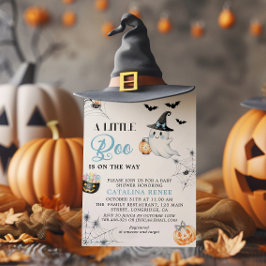Convites Charming Blue Halloween Ghost Baby Shower