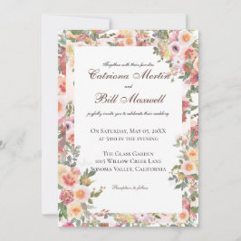 Convites Charming Botanical Floral Wedding Invitation