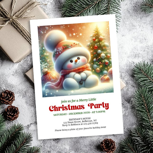 Convites Charming funny snowman invite holiday tones DGL (Charming funny snowman invite holiday tones digital

)