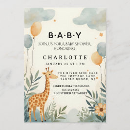 Convites Charming Giraffe Baby Shower