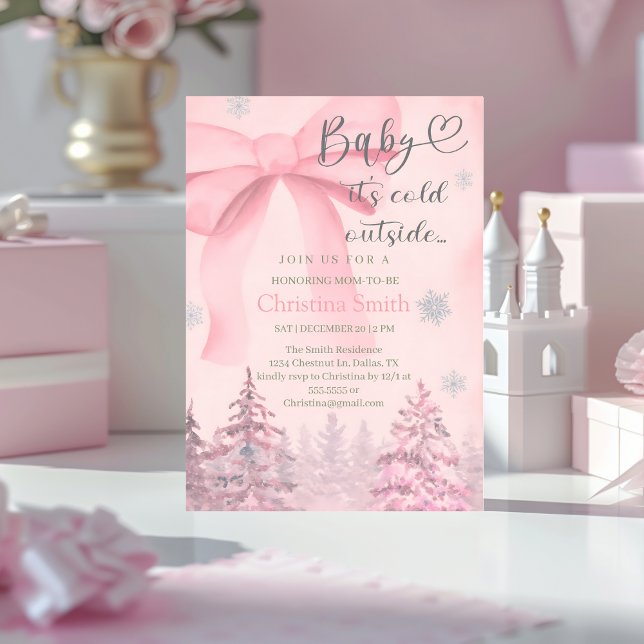 Convites Charming Snowflake Baby Shower for Your Baby Girl (Criador carregado)