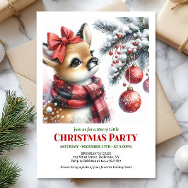 Convites Charming snowy forest baby deer Christmas invite