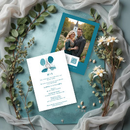 Convites Charming Teal Church Christian Wedding