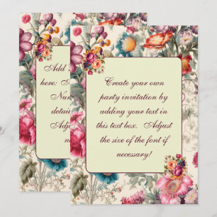 Convites Charming Vintage Summer Floral Invent Modelo