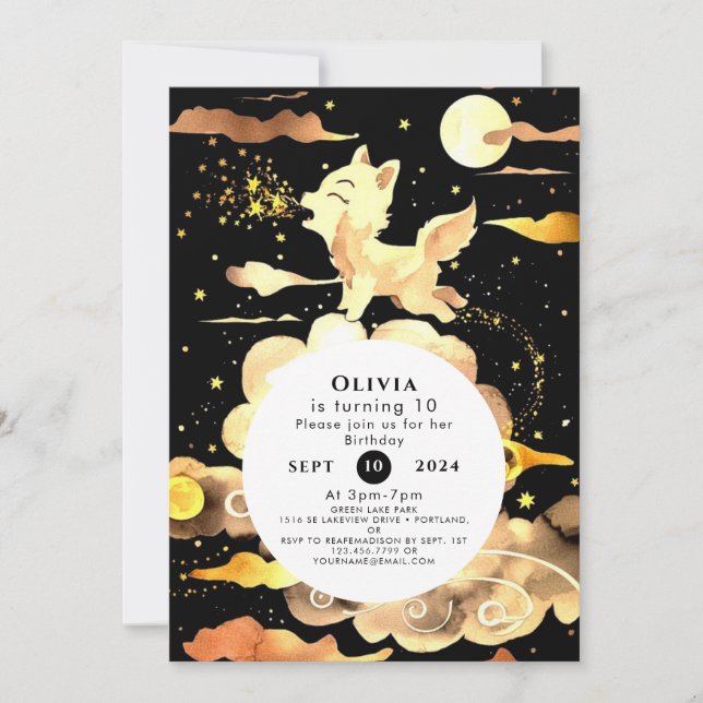 Convites Charming Woodland Wolf Birthday (Frente)