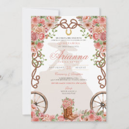 Convites Charra Ranchera Quinceañera, Dourada da rosa