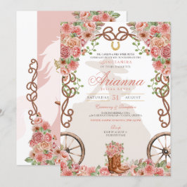 Convites Charra Ranchera Quinceañera, Dourada da rosa