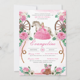 Convites Charra Rosa Rosa Rosa Rosa Rosa Russa Quinceañera