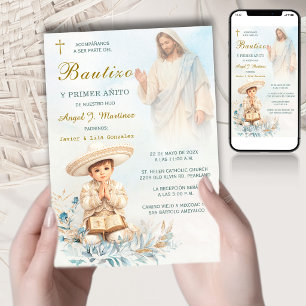 Convites Charro Batizado E Primeiro Aniversário Menino