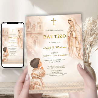 Convites Charro Batizado Menino Virgem Guadalupe Igreja Beg