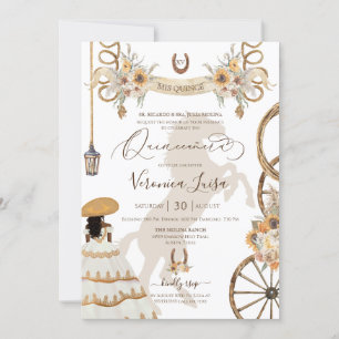 Convites Charro Floral Boho Rustic Country Quinceanera v2