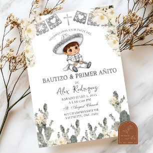 Convites Charro Prata Branco Mexicano Bautizo Y Primer Anit