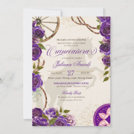 Convites Charro Purple Rosa Western Raner Quinceanera