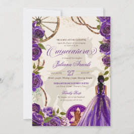 Convites Charro Quinceanera, Ranhura Rosa Ocidental Roxo