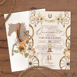Convites Charro Sunflower Country Rustic Quinceanera