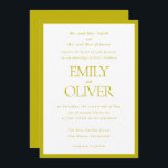 Convites Chartreuse Elegant Classic Wedding Parents Host<br><div class="desc">Make your wedding announcement unforgettable with our Formal Elegant Wedding Invitation Template. Perfectly crafted for parents hosting the special day, this chartreuse green and white invitation features a simple frame and elegant typography for the spouse's names and the wedding information. Fully customizable, this template allows you to personalize every detail...</div>