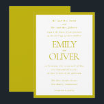 Convites Chartreuse Elegant Classic Wedding Parents Host<br><div class="desc">Make your wedding announcement unforgettable with our Formal Elegant Wedding Invitation Template. Perfectly crafted for parents hosting the special day, this chartreuse green and white invitation features a simple frame and elegant typography for the spouse's names and the wedding information. Fully customizable, this template allows you to personalize every detail...</div>