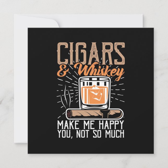 Convites Charutos e Whisky Me Fazem Feliz (Frente)