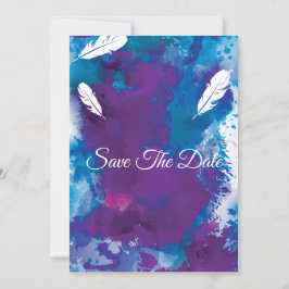 Convites Chás de panela, azuis e penas