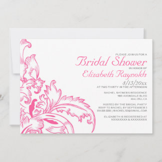 Convites Chás de panela cor-de-rosa do Flourish