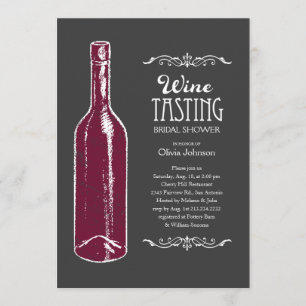 Convites Chás de panela da degustação de vinhos