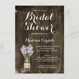 Convites Chás de panela de madeira rústicos do frasco de