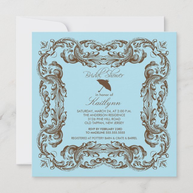 Convites Chás de panela do quadro do vintage (Frente)