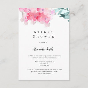 Convites Chás de panela florais cor-de-rosa