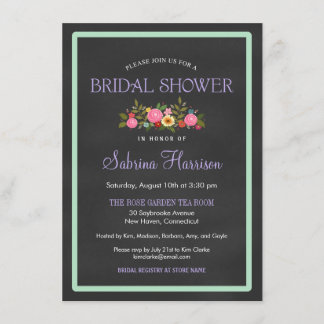 Convites Chás de panela florais do estilo do quadro