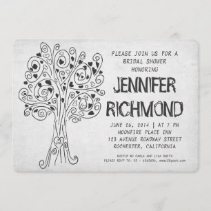 Convites chás de panela modernos da árvore de amor