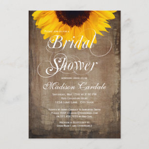 Convites Chás de panela rústicos do girassol do país