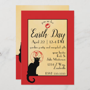 Convites Chat Noir Earth Day