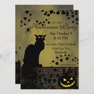 Convites Chat Noir Halloween
