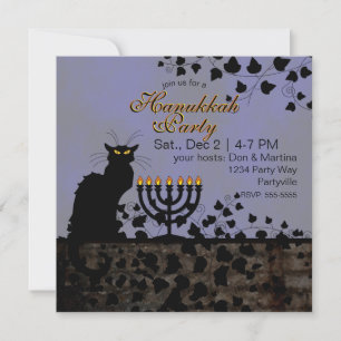 Convites Chat Noir Hanukkah