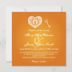 Convites Chave De Casamento Elegante Para Meu Coração Lar