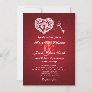 Convites Chave De Casamento Elegante Para Meu Coração Ver