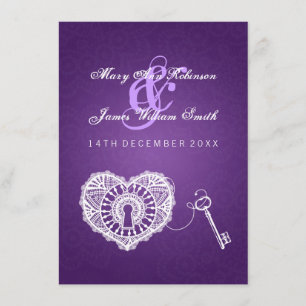 Convites Chave elegante da recepção de casamento a meu ro