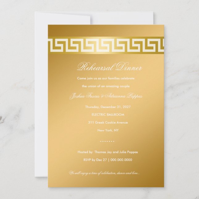 Convites Chave grega de 311 Ouros (Frente)